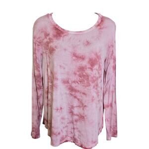 American Eagle Womens Tie Dye T Shirt Medium Tee Soft Sexy Pink Boho Stretch